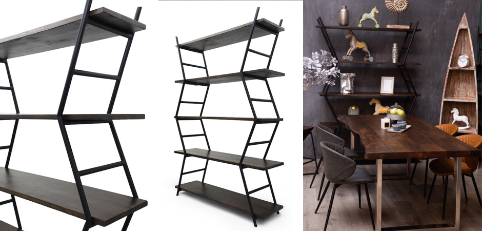Стеллаж Industrial Zigzag Dark Wood Стеллаж Industrial Zigzag Dark Wood - Loft-Concept в Саратове
