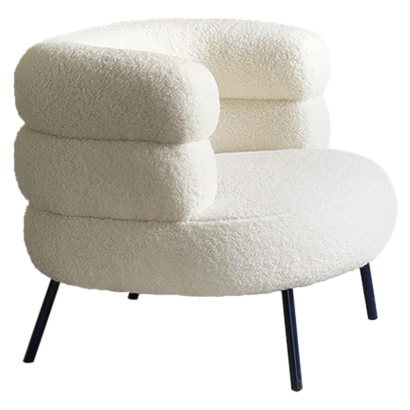 Кресло Boyle White Boucle Armchair Белый Черный в Саратове | Loft Concept 