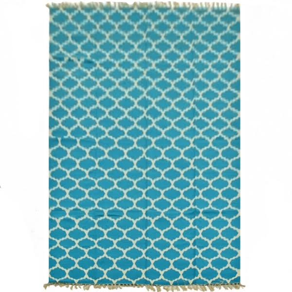 Ковер Ornament Cotton Blue 100% хлопок Голубой пастельный Ковер Ornament Cotton Blue 100% хлопок Голубой пастельный в Саратове | Loft Concept
