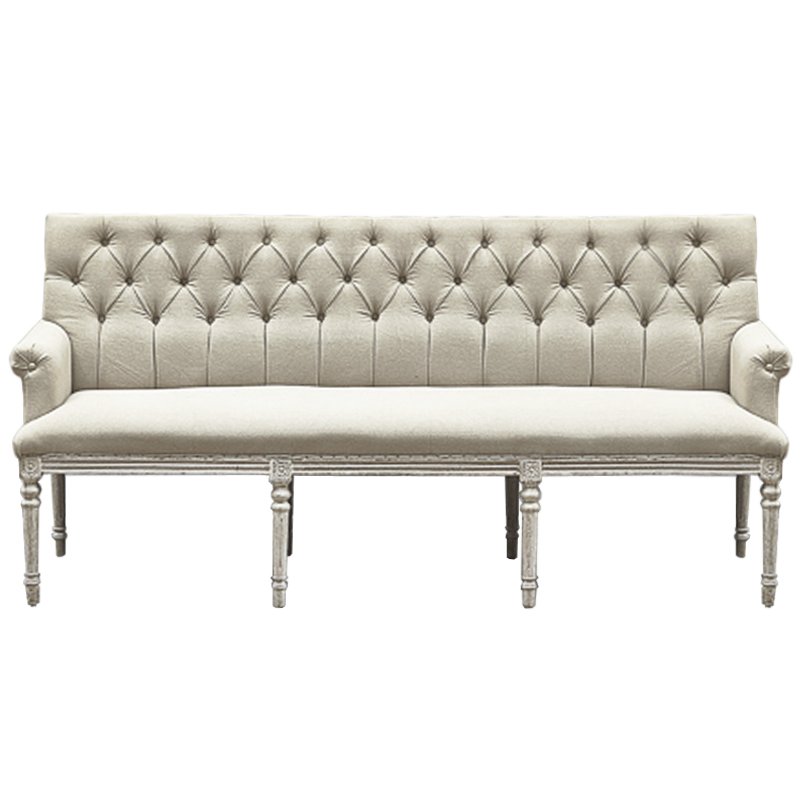 Диван Luxe Soho Dining Bench Sofa ivory ( слоновая кость ) Дерево Серый в Саратове | Loft Concept 