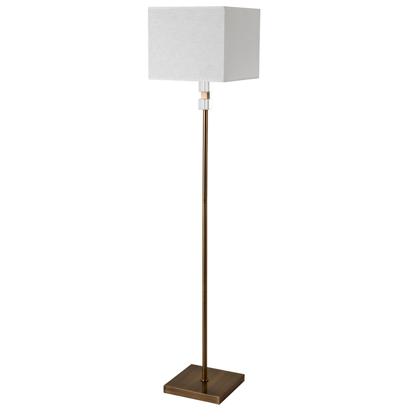 Торшер Tradonico Floor Lamp Brass Латунь Белый Прозрачный в Саратове | Loft Concept 