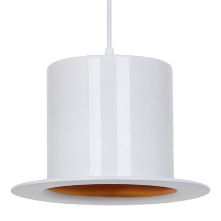 Подвесной светильник Pendant Lamp Banker Bowler Hat White I Белый в Саратове | Loft Concept 