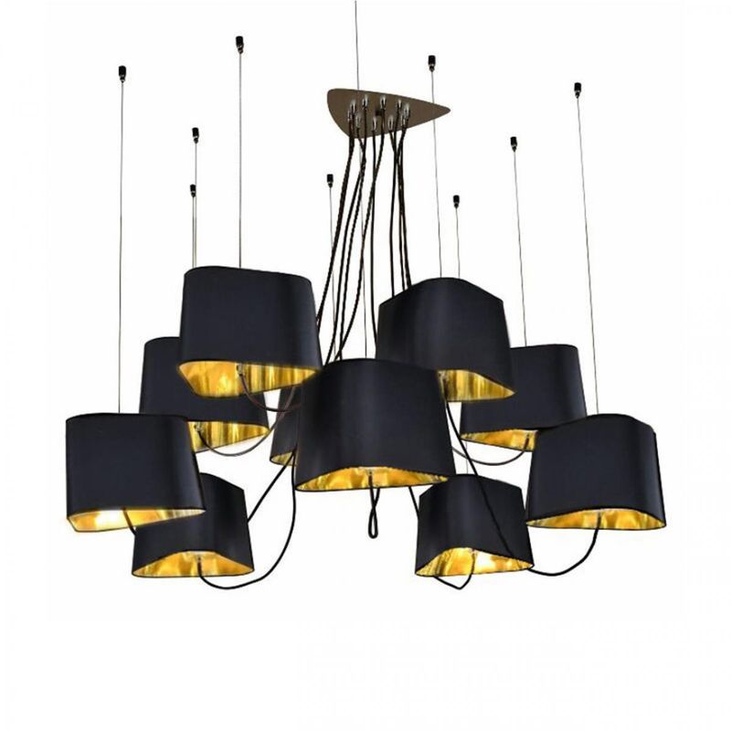 Люстра Designheure Lighting Black 10 плафонов Черный Золотой в Саратове | Loft Concept 