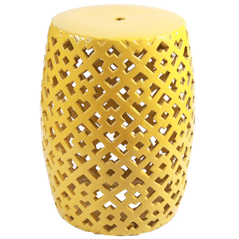 Керамический табурет Yellow Ornament Ceramic Stool Желтый Керамический табурет Yellow Ornament Ceramic Stool Желтый в Саратове | Loft Concept