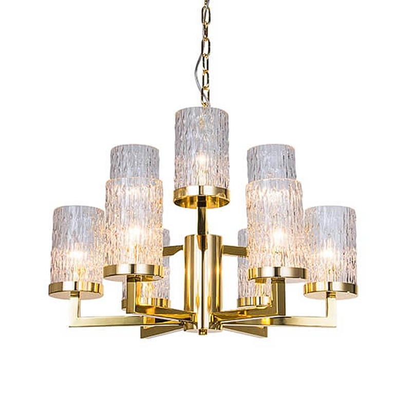 Люстра Estebe Glass Gold Chandelier 9 Прозрачный Золотой в Саратове | Loft Concept 