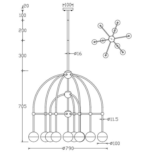 Люстра Heidy Chrome Chandelier 10 в Саратове