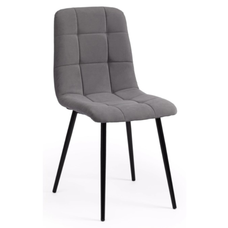 Стул Nancy Velour Grey Chair Серый Черный Стул Nancy Velour Grey Chair Серый Черный в Саратове | Loft Concept