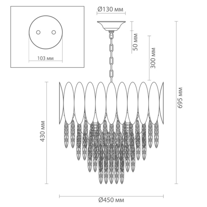 Люстра KEBO KING CHANDELIER four cascades D 45 в Саратове