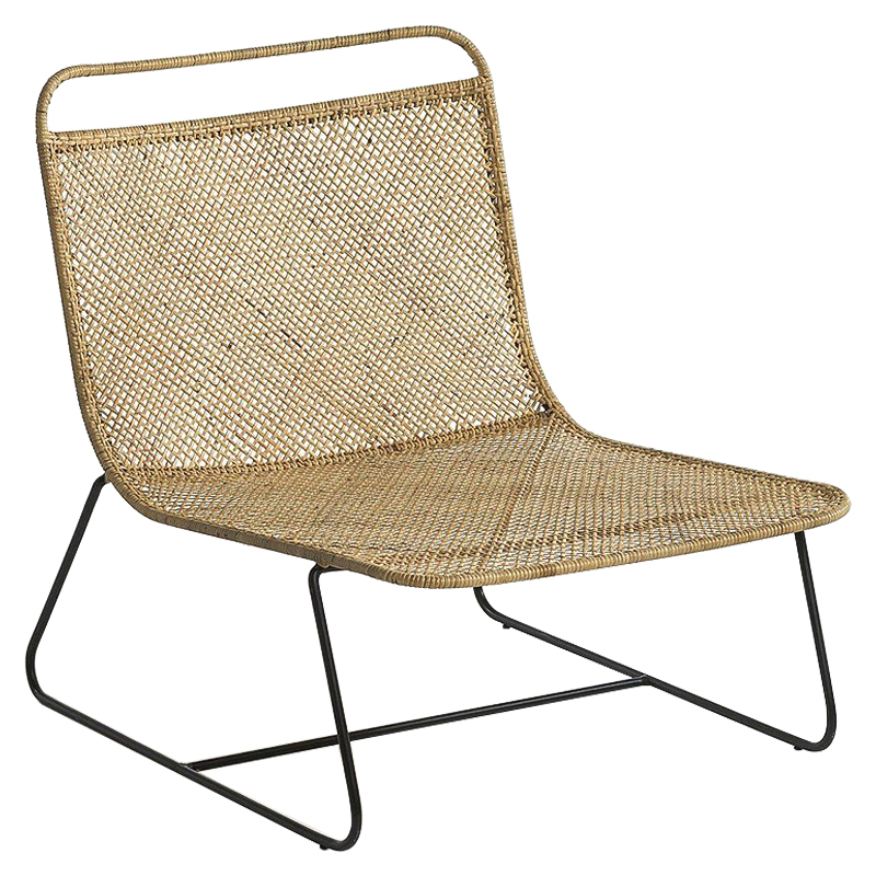 Кресло Lounge Wicker Armchair Черный Коричневый в Саратове | Loft Concept 