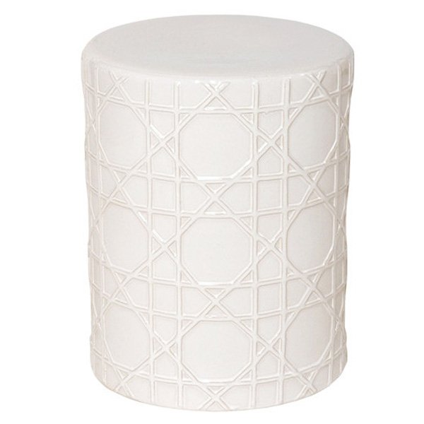 Керамический табурет Cane Garden Stool - White Белый Керамический табурет Cane Garden Stool - White Белый в Саратове | Loft Concept