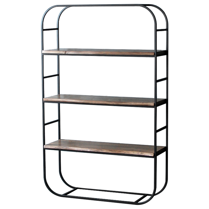 Стеллаж Holman Industrial Metal Rust Rack Черный Коричневый в Саратове | Loft Concept 