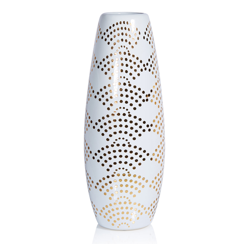 Ваза Amory Vase gold dots Золотой Белый в Саратове | Loft Concept 