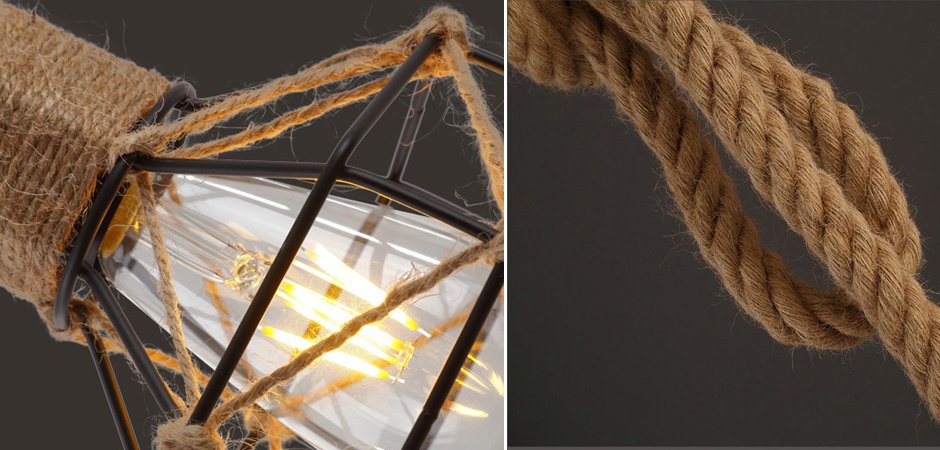 Подвесной светильник LOFT ROPE CHANDELIER CAGE Mono Подвесной светильник LOFT ROPE CHANDELIER CAGE Mono - Loft-Concept в Саратове
