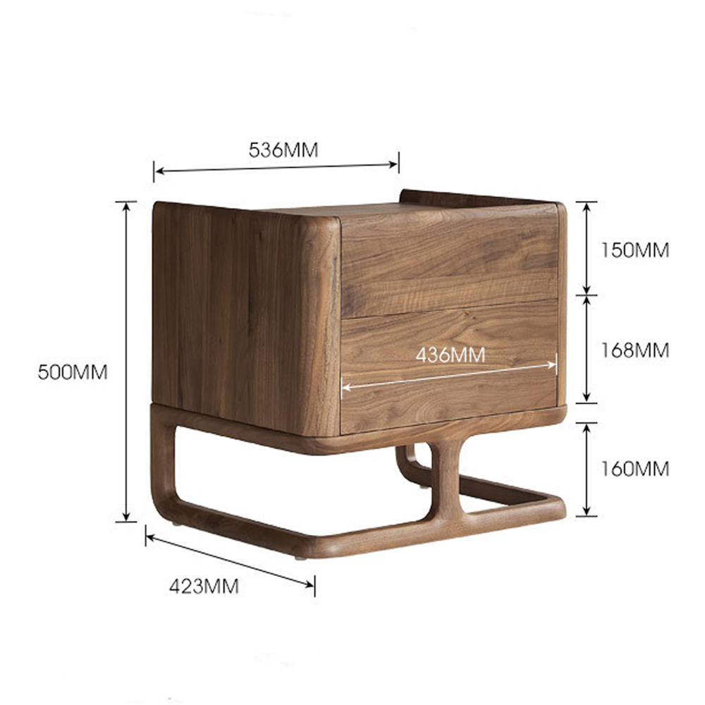 Прикроватный деревянный столик с 2-мя ящиками Moon Walnut Furniture Прикроватный деревянный столик с 2-мя ящиками Moon Walnut Furniture в Саратове