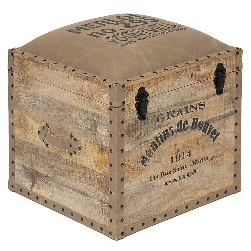 Пуф-сундук Vintage Pouf Chest mango tree Древесина Пуф-сундук Vintage Pouf Chest mango tree Древесина в Саратове | Loft Concept