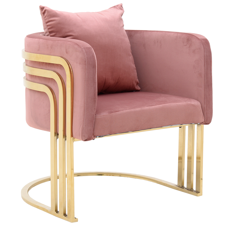 Кресло Custodia Armchair Pink Розовый Глянцевое золото в Саратове | Loft Concept 