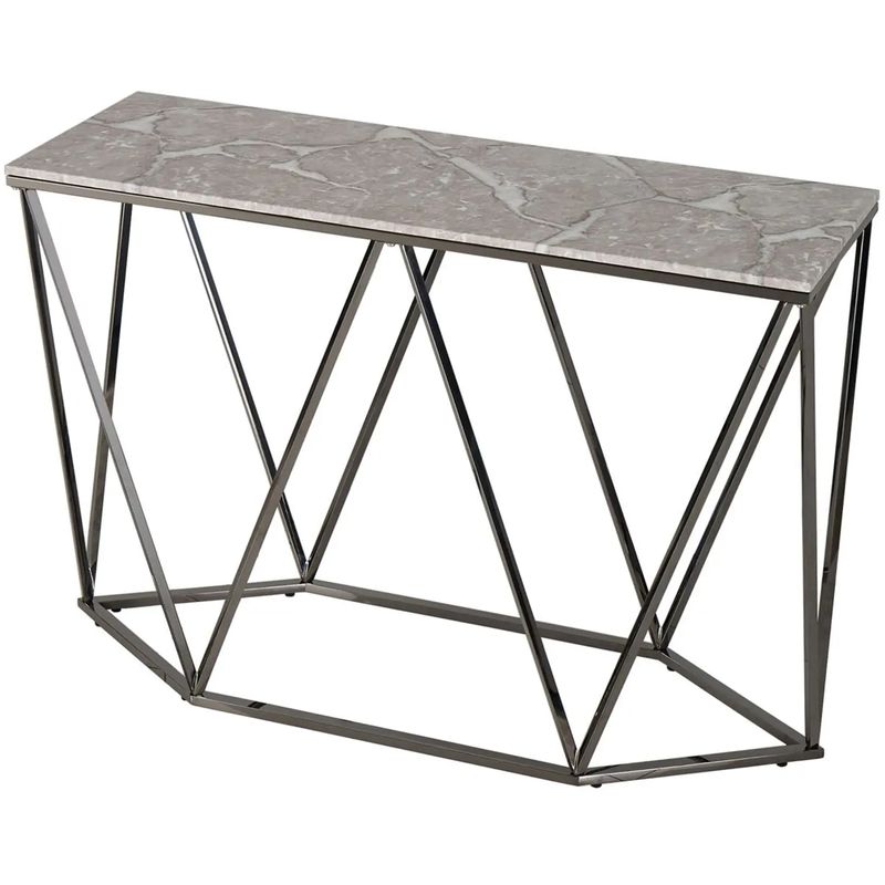 Консоль Kovaldzhi Collection Frame Geometry Dark Chrome Бежево-серый Белый Мрамор Bianco Темный хром Консоль Kovaldzhi Collection Frame Geometry Dark Chrome Бежево-серый Белый Мрамор Bianco Темный хром в Саратове | Loft Concept
