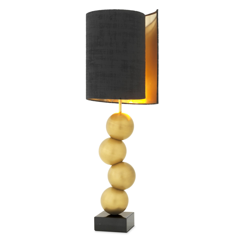 Настольная лампа Eichholtz Table Lamp Aerion Brass Черный Латунь Античная полированная Черный Мрамор Nero в Саратове | Loft Concept 