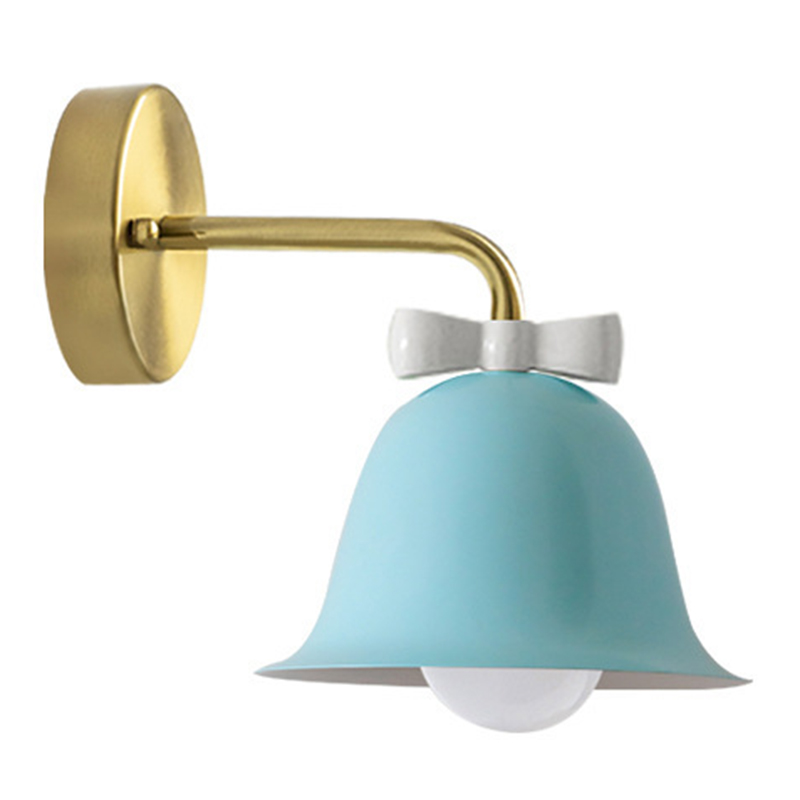 Бра Колокольчик Bell with Bow Blue Wall Lamp Голубой Золотой Голубой Белый в Саратове | Loft Concept 