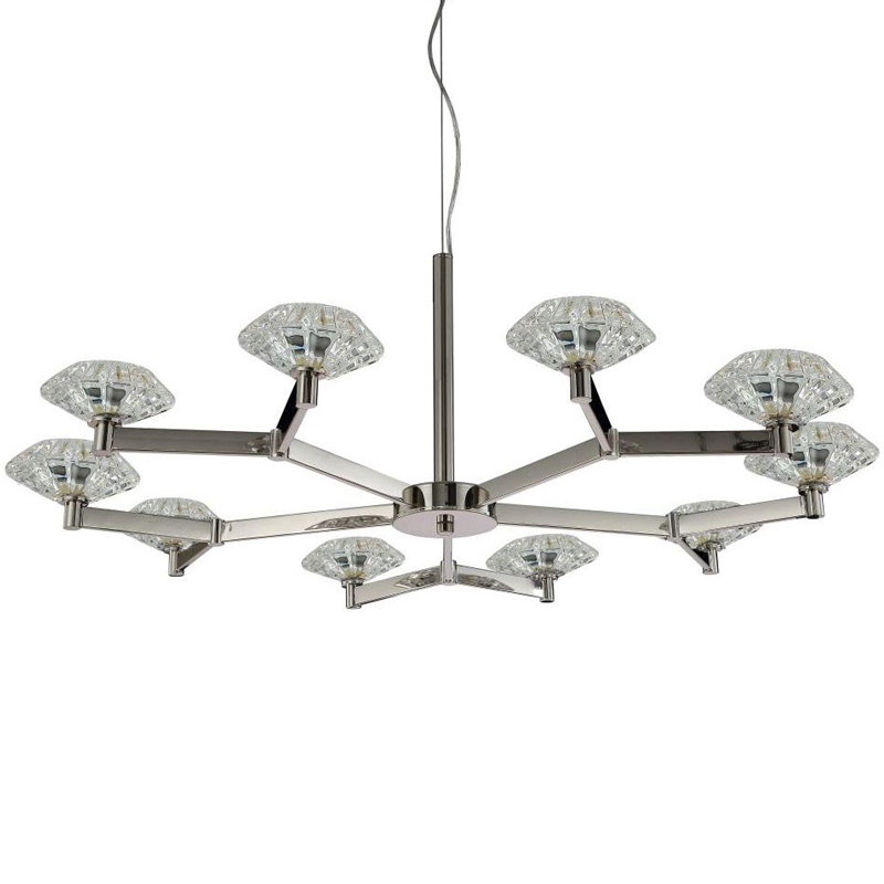 Люстра Yerker Chandelier Nickel 10 Никель Прозрачный в Саратове | Loft Concept 