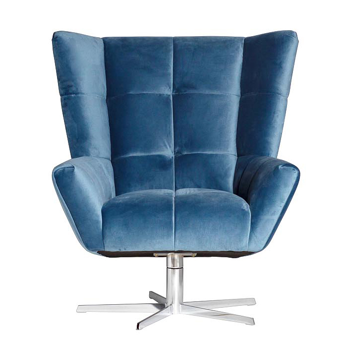 Кресло вращающееся Lord Armchair blue Синий в Саратове | Loft Concept 