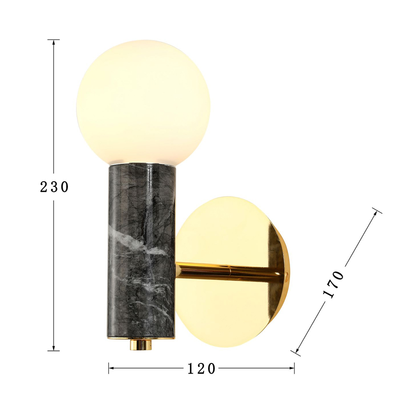 Бра с декором под черный мрамор Shaw Marble в Саратове