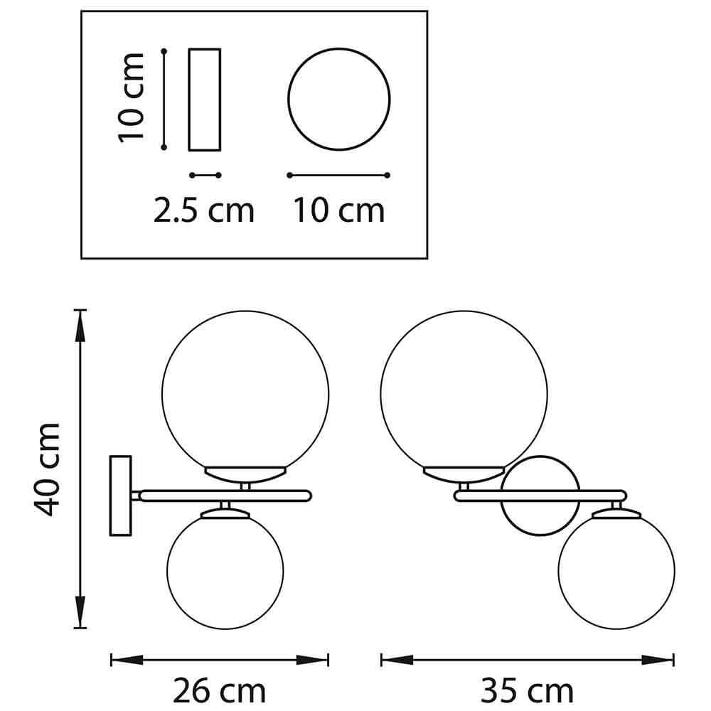 Бра Bubbles on Ring Sconces Black в Саратове