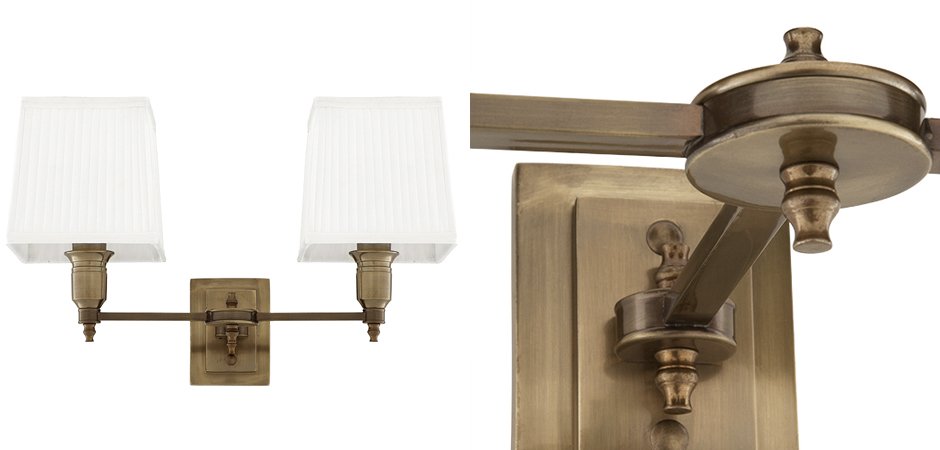 Бра Wall Lamp Lexington Double Brass+White Бра Wall Lamp Lexington Double Brass+White - Loft-Concept в Саратове