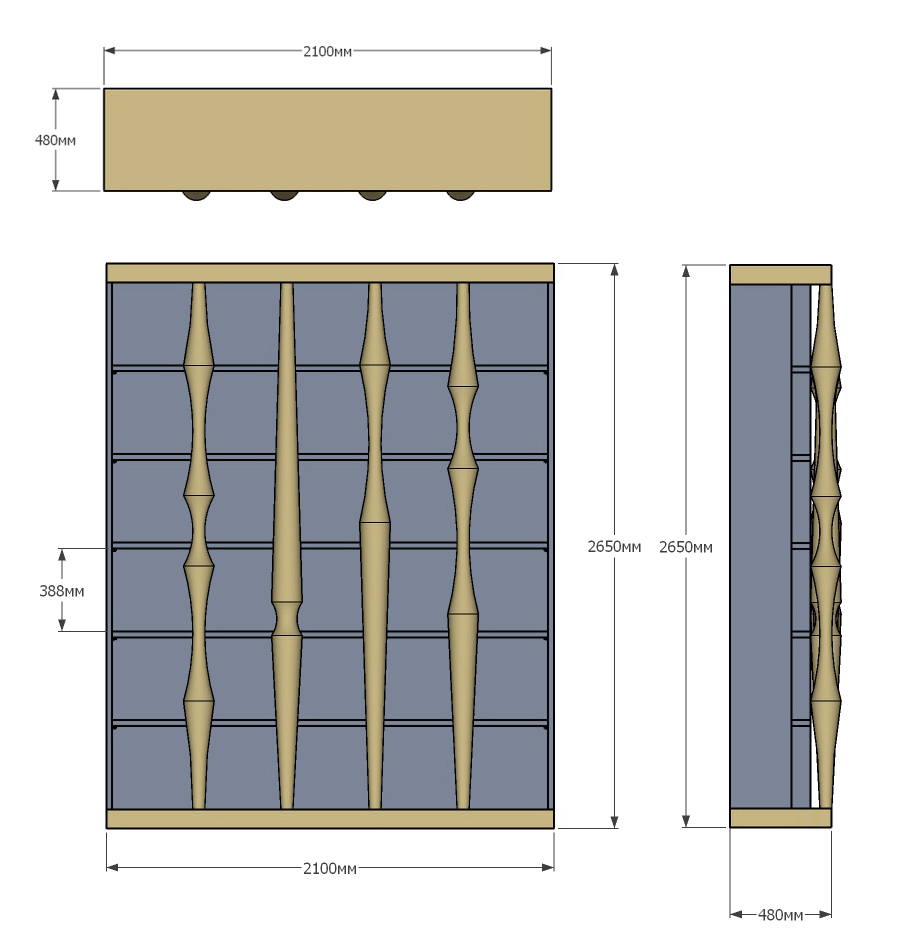 Стеллаж Oak Columns & Blue в Саратове