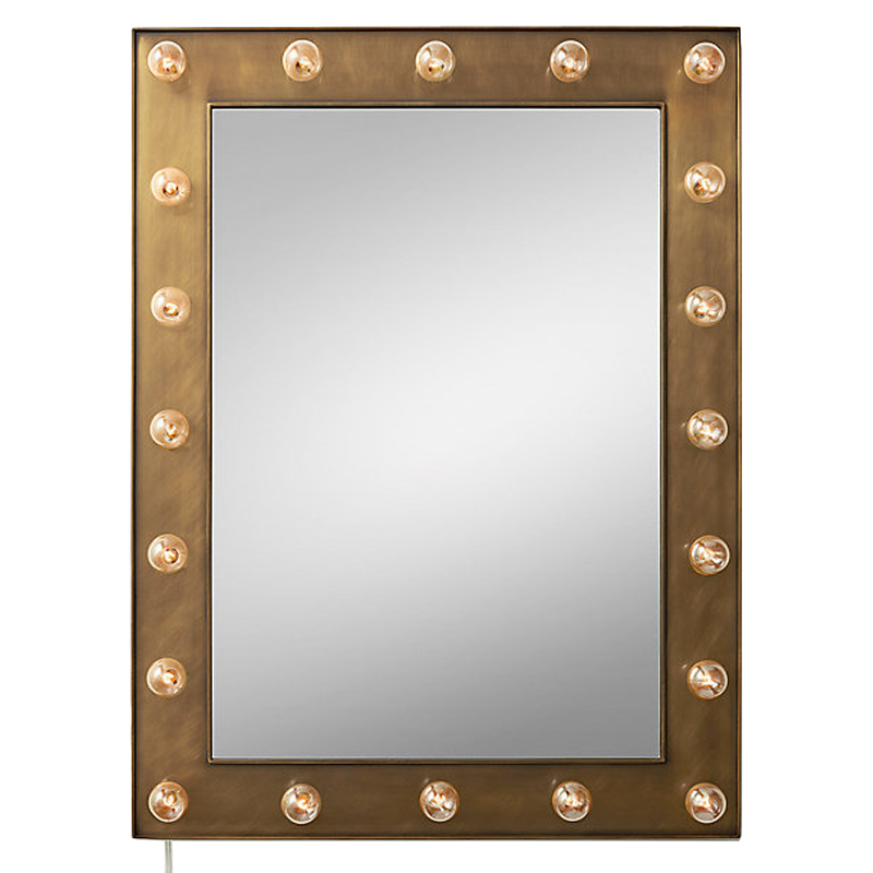 Зеркало с подсветкой Restoration Hardware ILLUMINATED Mirror brass Латунь сатинированная в Саратове | Loft Concept 