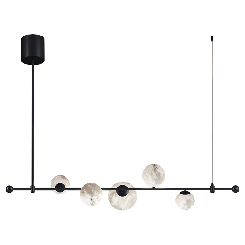 Светильник Tech Lighting Modern Rail Geometric Linear Suspension 5 Black Черный Белый в Саратове | Loft Concept 