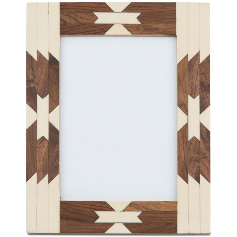 Фоторамка кость Beige Indian Wood Bone Inlay photo frame Бежевый Коричневый в Саратове | Loft Concept 