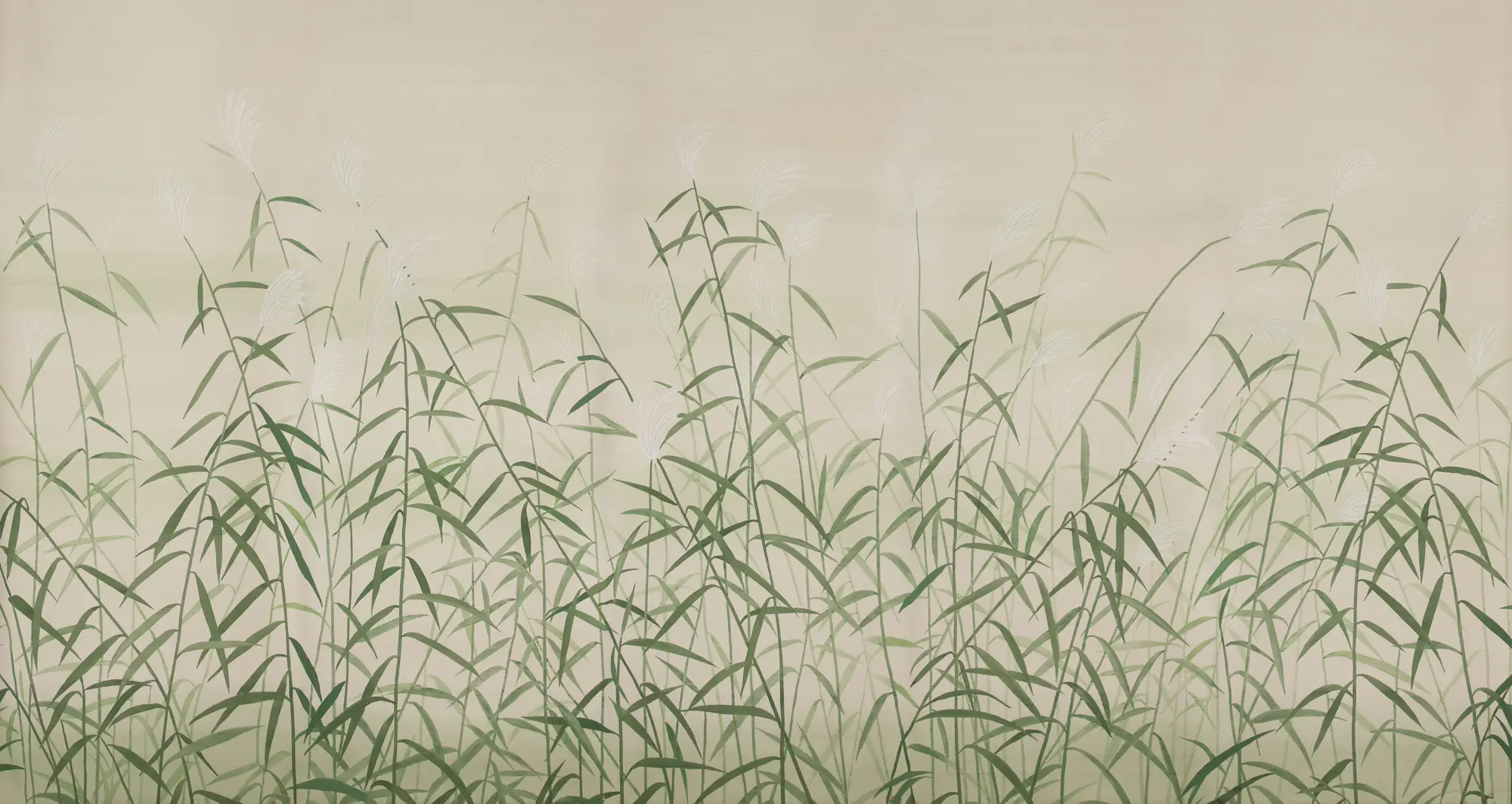 Обои ручная роспись Wild Grasses Special Colourway on Bleached Silver slub silk Обои ручная роспись Wild Grasses Special Colourway on Bleached Silver slub silk - постер Loft-Concept в Саратове