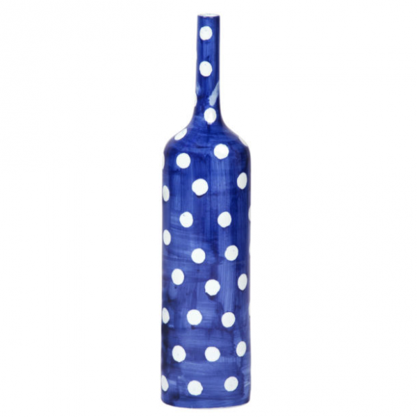 Ваза-бутылка blue & white ornament Point Bottle Синий Белый в Саратове | Loft Concept 