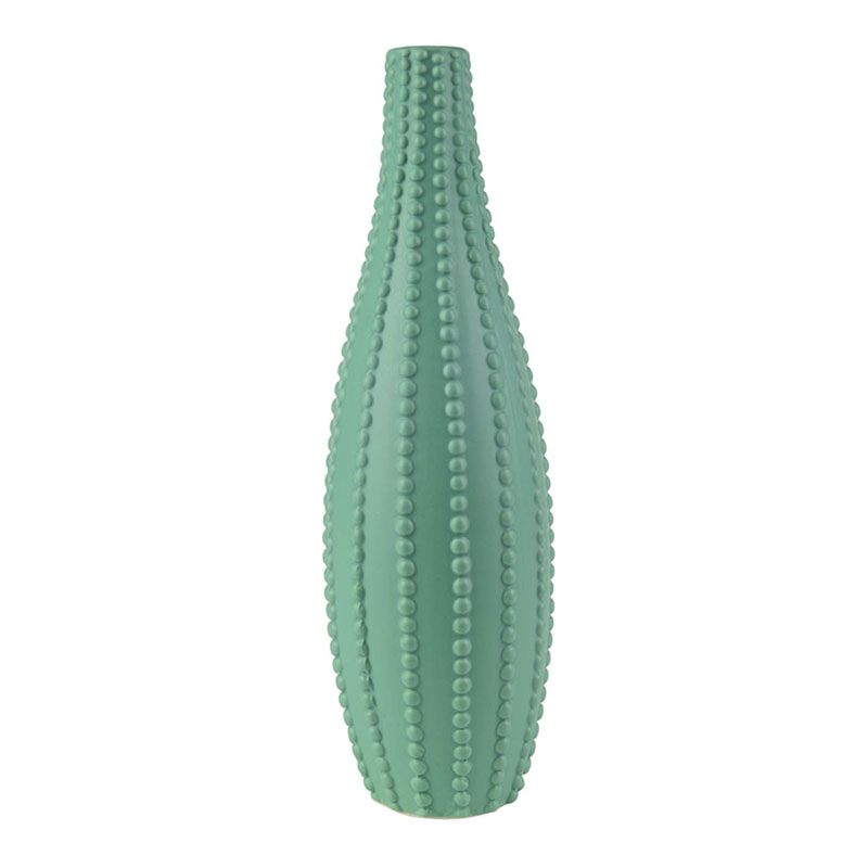 Ваза Ribbed Vase Narrow Throat turquoise 34 Бирюзовый в Саратове | Loft Concept 