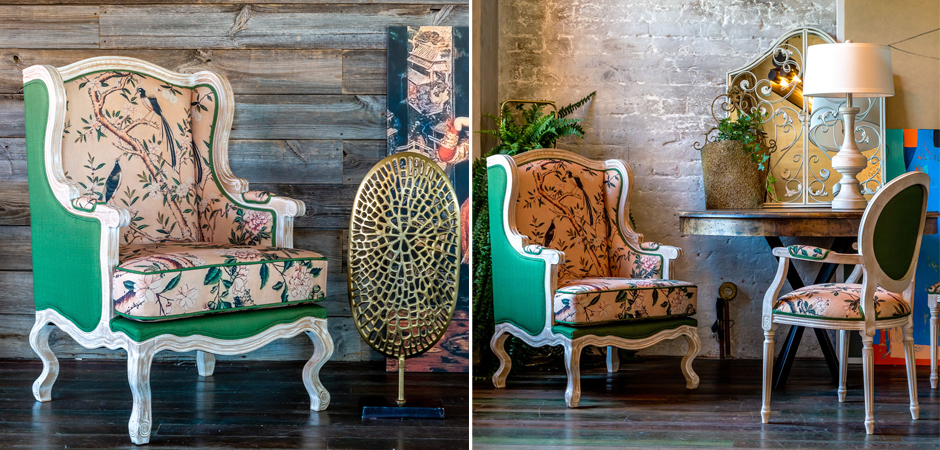 Кресло Beige and Green Chinoiserie Armchair - фото №2