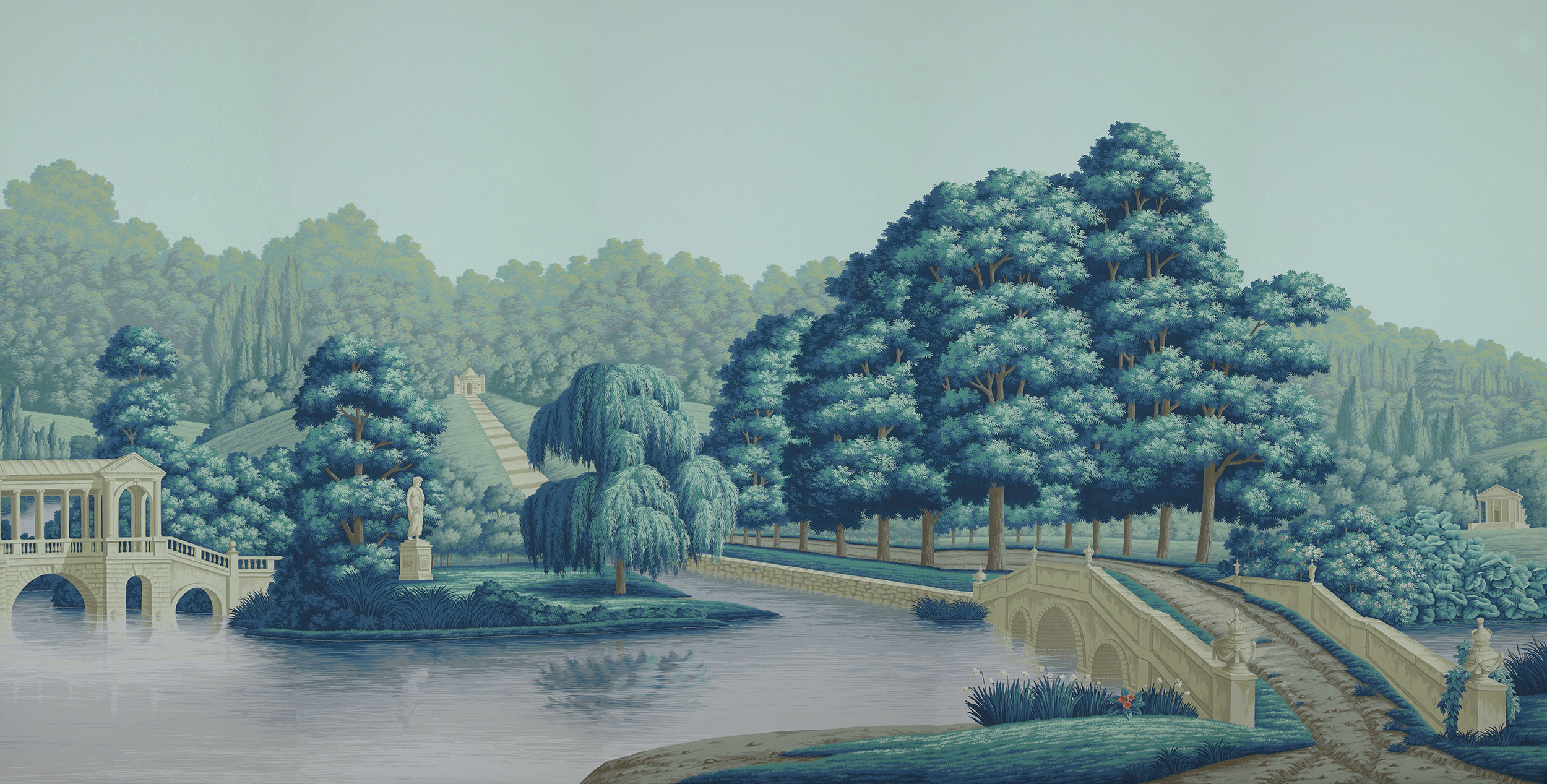 Обои ручная роспись English Landscape Special Colourway on scenic paper Обои ручная роспись English Landscape Special Colourway on scenic paper - постер Loft-Concept в Саратове