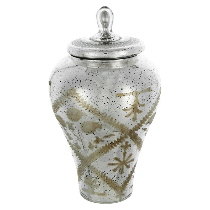 Ваза из стекла с крышкой и декоративными узорами Chinoiserie Ceramics Бежевый Античное зеркальное стекло Ваза из стекла с крышкой и декоративными узорами Chinoiserie Ceramics Бежевый Античное зеркальное стекло в Саратове | Loft Concept