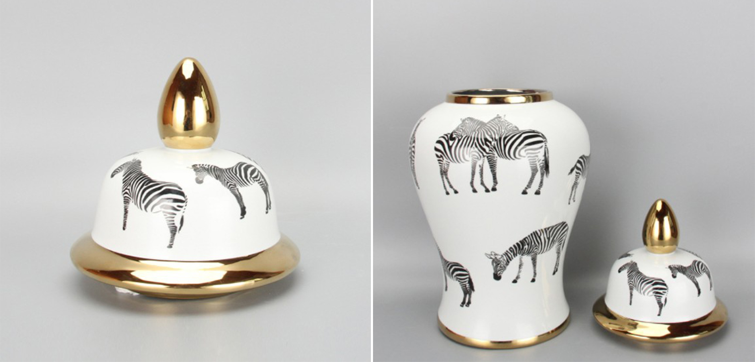 Ваза White Vase Zebra - фото