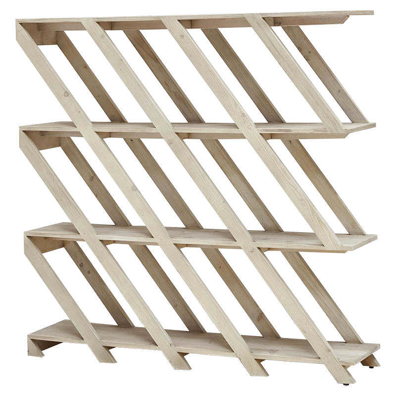 Стеллаж Diagonal Loft Wood Rack Древесина ivory ( слоновая кость ) в Саратове | Loft Concept 