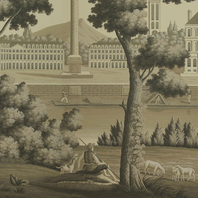 Обои ручная роспись Monuments of Paris Terre Foncée on scenic paper Обои ручная роспись Monuments of Paris Terre Foncée on scenic paper в Саратове | Loft Concept