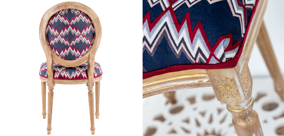 Стул Ikat Pattern с золотой патиной Стул Ikat Pattern с золотой патиной - Loft-Concept в Саратове