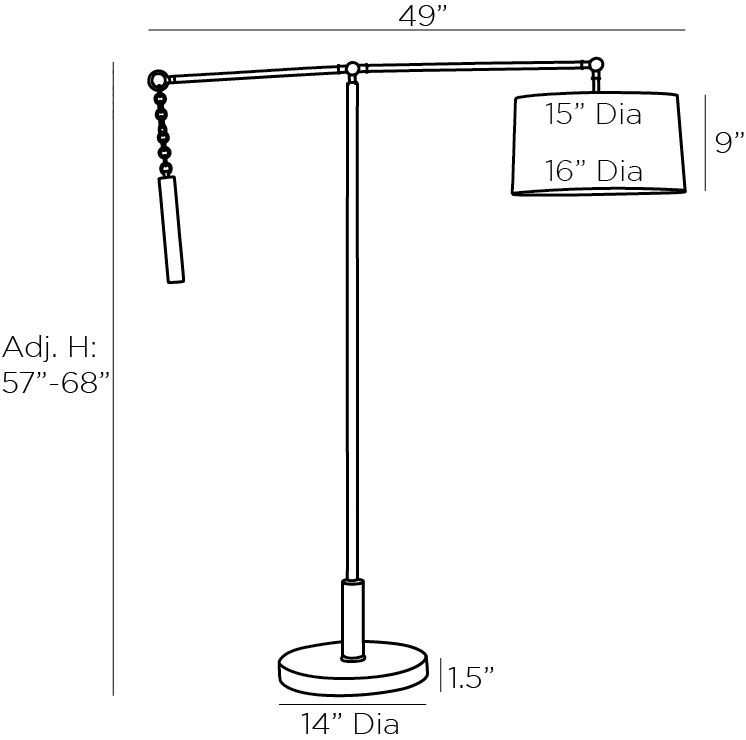 Торшер Arteriors NEWARK FLOOR LAMP Black в Саратове