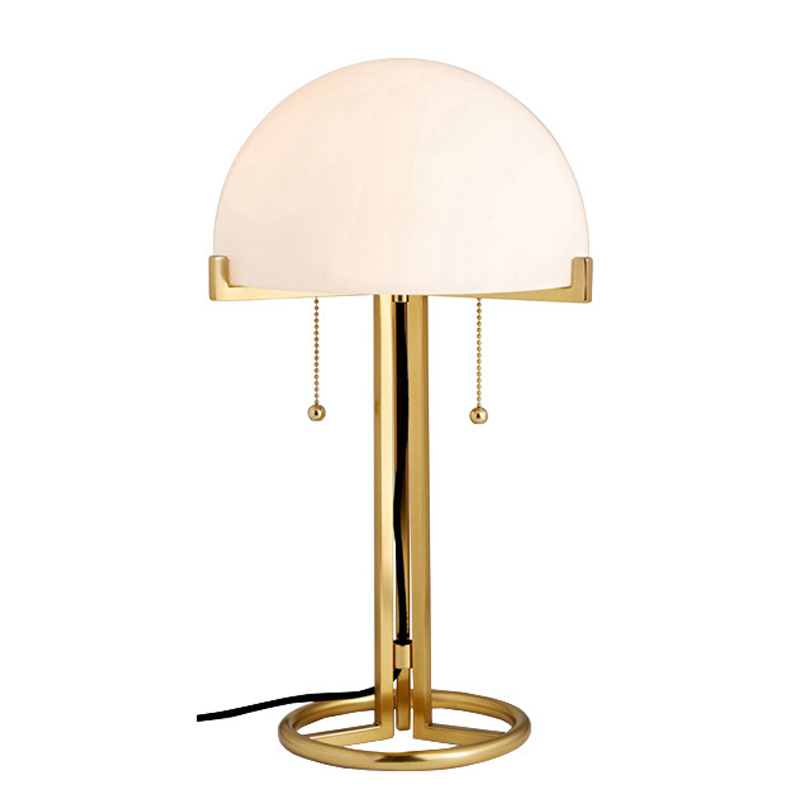 Настольная лампа White Dome Table Lamp Глянцевое золото Белый в Саратове | Loft Concept 