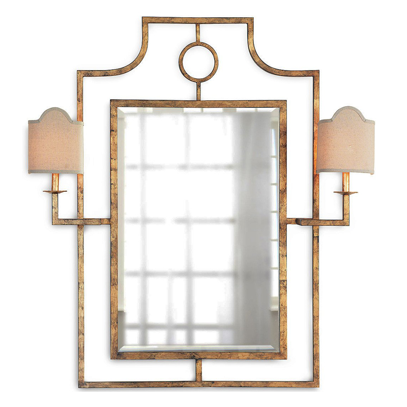 Зеркало с бра Mirror with Sconces Dairile Gold Золотой в Саратове | Loft Concept 