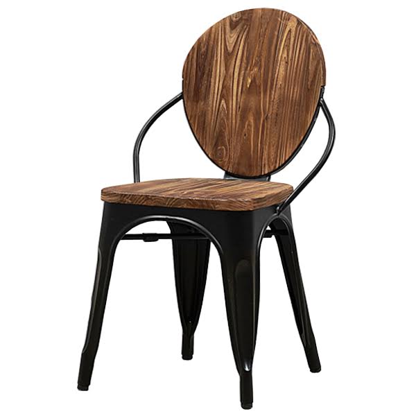 Стул Tolix chair Wooden Black Дуб темный Черный в Саратове | Loft Concept 