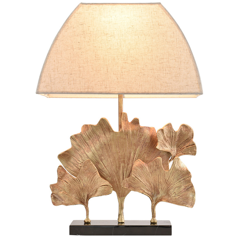 Настольная лампа Ginkgo Table lamp Молочный Латунь Черный в Саратове | Loft Concept 