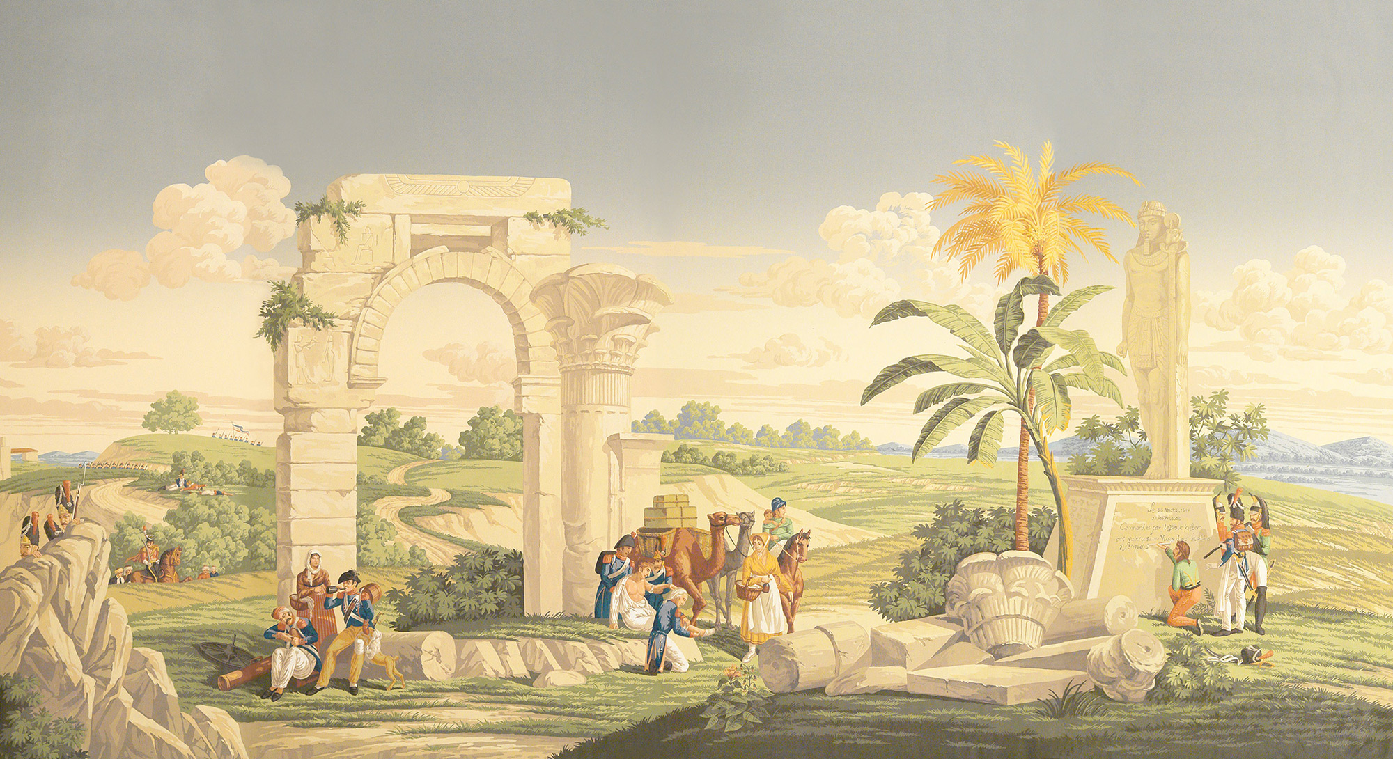 Обои ручная роспись Napoleon's Campaign in Egypt Papyrus on scenic paper Обои ручная роспись Napoleon's Campaign in Egypt Papyrus on scenic paper - постер Loft-Concept в Саратове