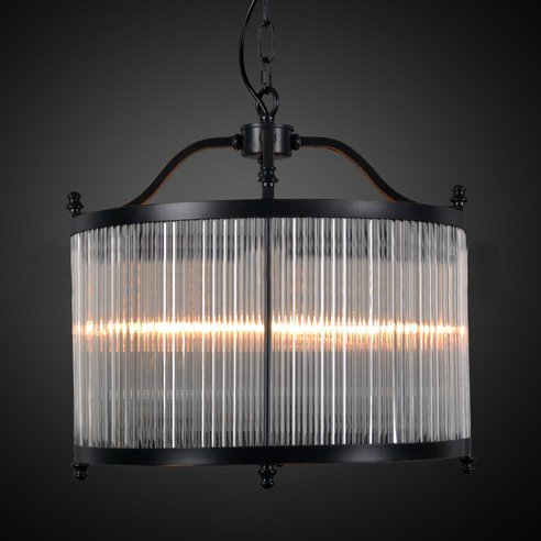 Люстра Glass Fringe Chandelier Round Черный в Саратове | Loft Concept 