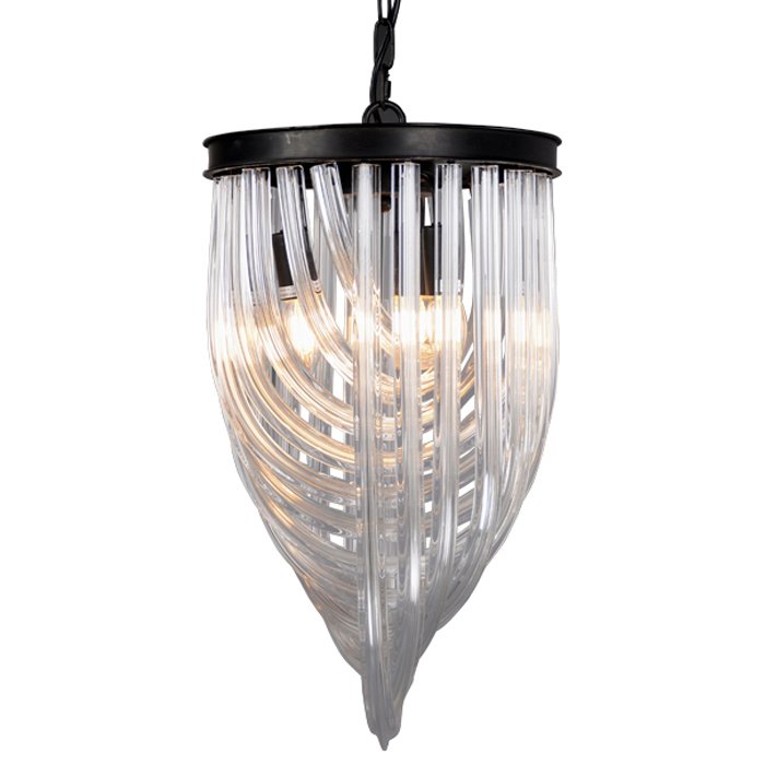 Люстра Chandelier Murano Clear Черный Прозрачное Стекло Люстра Chandelier Murano Clear Черный Прозрачное Стекло в Саратове | Loft Concept